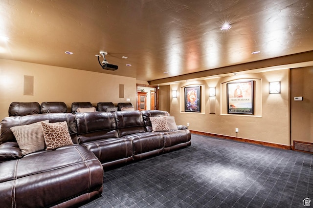 8777 S Falcon Heights Ln E, Cottonwood Heights, UT 84093 - cinema featuring carpet floors, recessed lighting, and baseboards