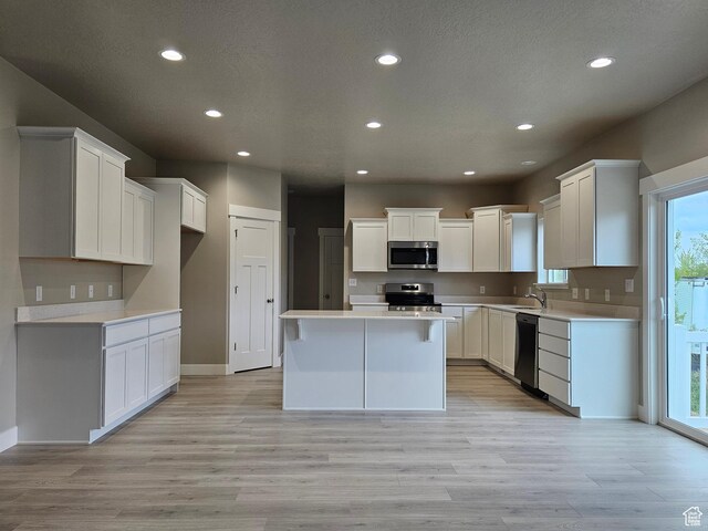 438 N 500 E Lot 2, Salem, UT 84653 - kitchen with a center island, stainless steel appliances, recessed lighting, and light wood-style flooring