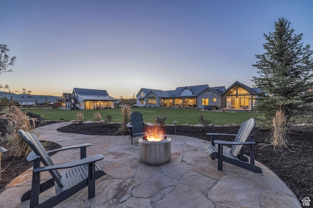 205 W Lazy Acres Ln, Kamas, UT 84036 - view of patio featuring a fire pit