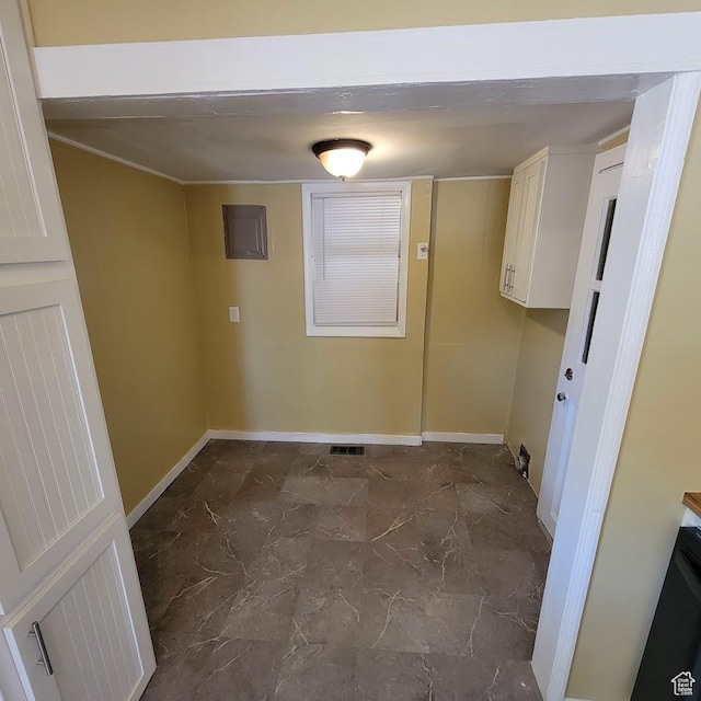 207 N Rawlins St, East Carbon, UT 84520 - laundry room with baseboards, marble finish floor, and visible vents