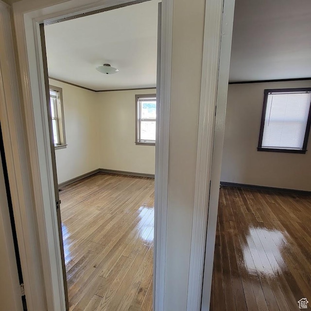 207 N Rawlins St, East Carbon, UT 84520 - hall featuring wood-type flooring and baseboards