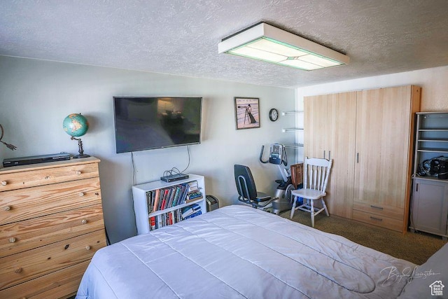 bedroom with a textured ceiling
