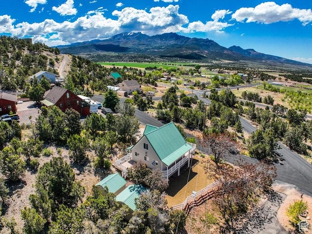 aerial view featuring a mountain view