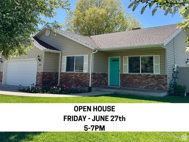 2689 S 800 W, Nibley, UT 84321 - ranch-style house with an attached garage and brick siding