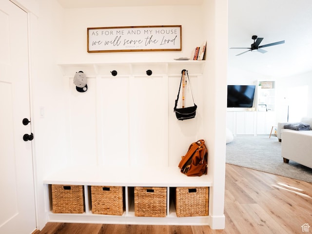 3834 N 2550 W, Farr West, UT 84404 - mudroom with light wood finished floors and ceiling fan