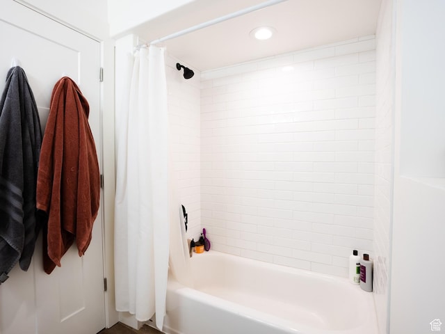 3834 N 2550 W, Farr West, UT 84404 - full bathroom featuring shower / bath combo and recessed lighting