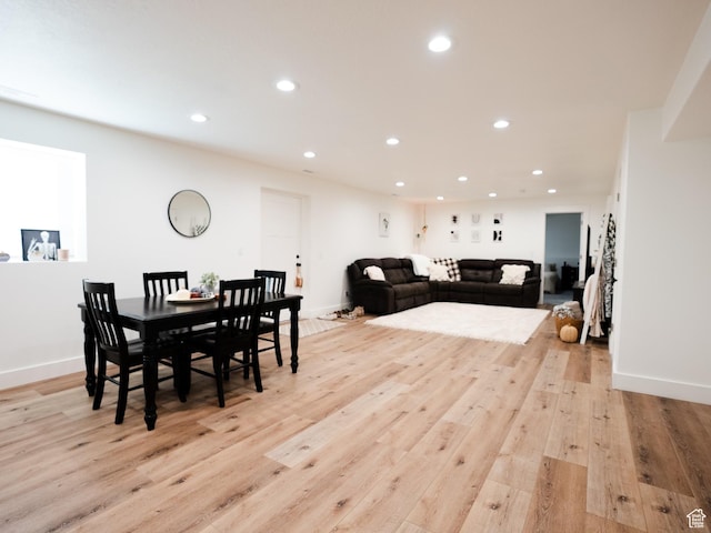 3834 N 2550 W, Farr West, UT 84404 - dining area with light wood-style floors, baseboards, and recessed lighting