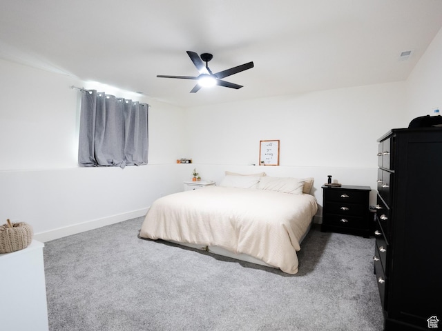 3834 N 2550 W, Farr West, UT 84404 - bedroom featuring baseboards, carpet flooring, a ceiling fan, and visible vents