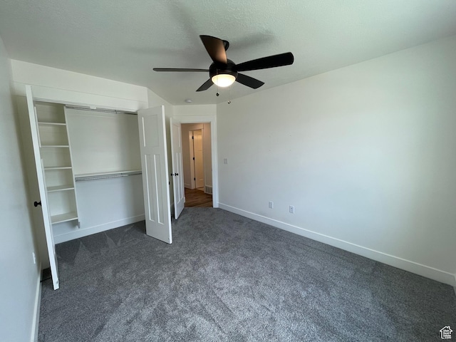 3834 N 2550 W, Farr West, UT 84404 - unfurnished bedroom featuring dark colored carpet, a closet, and ceiling fan