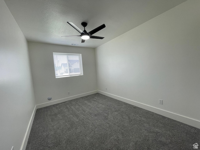 3834 N 2550 W, Farr West, UT 84404 - empty room with dark carpet, a ceiling fan, and a textured ceiling