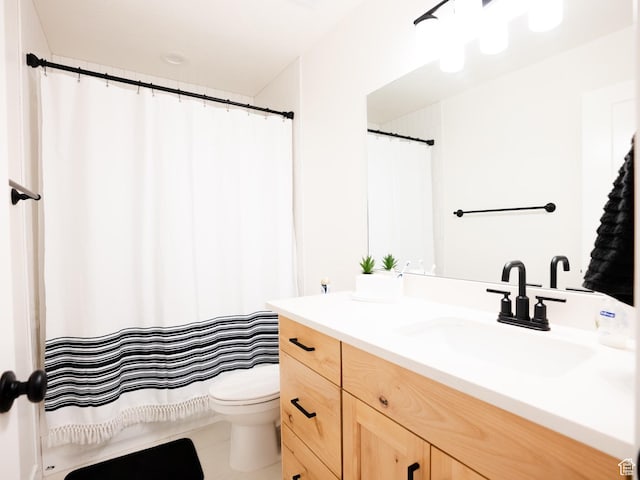 3834 N 2550 W, Farr West, UT 84404 - bathroom with toilet, tile patterned floors, a shower with curtain, and vanity