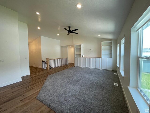 3834 N 2550 W, Farr West, UT 84404 - empty room featuring recessed lighting, ceiling fan, vaulted ceiling, and wood finished floors