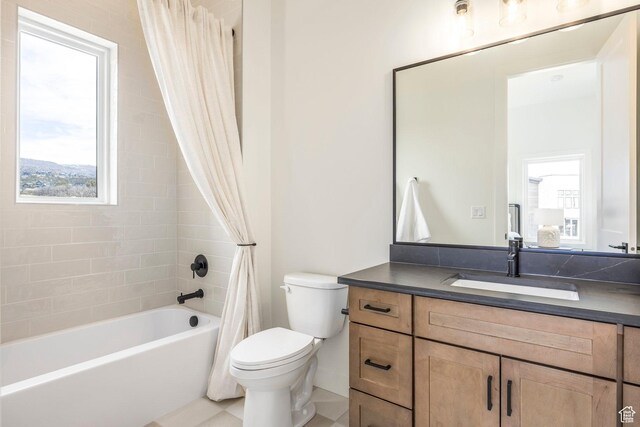 359 N Abajo Peak Loop E Unit A3, Heber City, UT 84032 - bathroom featuring vanity, shower / tub combo with curtain, and toilet