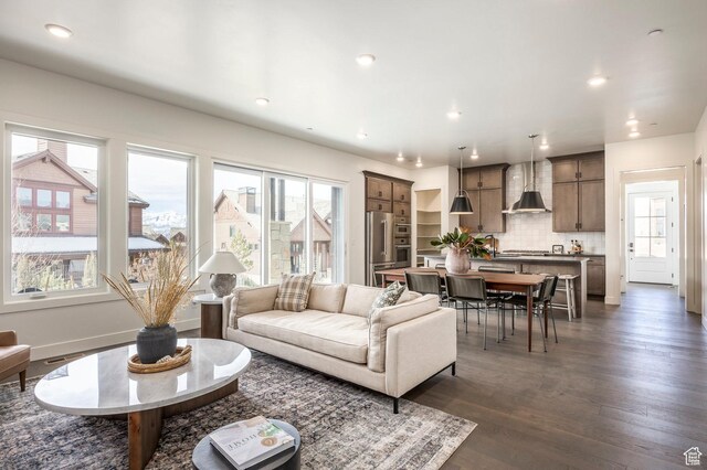 359 N Abajo Peak Loop E Unit A3, Heber City, UT 84032 - living room with recessed lighting and dark wood finished floors