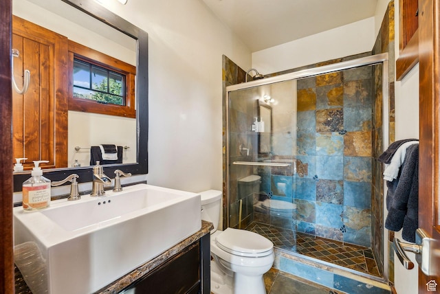 2042 Paddington Dr, Park City, UT 84060 - full bathroom featuring a stall shower, vanity, and toilet