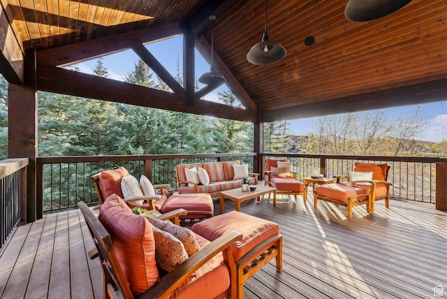 2042 Paddington Dr, Park City, UT 84060 - wooden deck with an outdoor hangout area