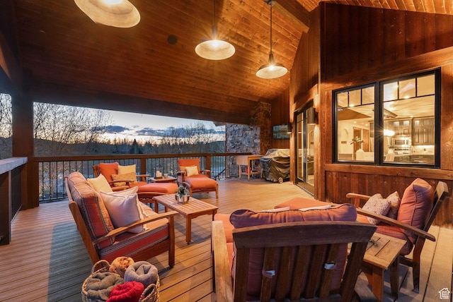 2042 Paddington Dr, Park City, UT 84060 - deck featuring outdoor lounge area and a grill