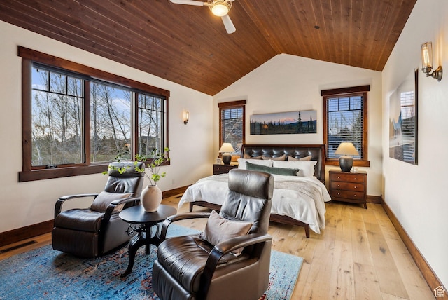 2042 Paddington Dr, Park City, UT 84060 - bedroom featuring multiple windows, wood ceiling, vaulted ceiling, and baseboards