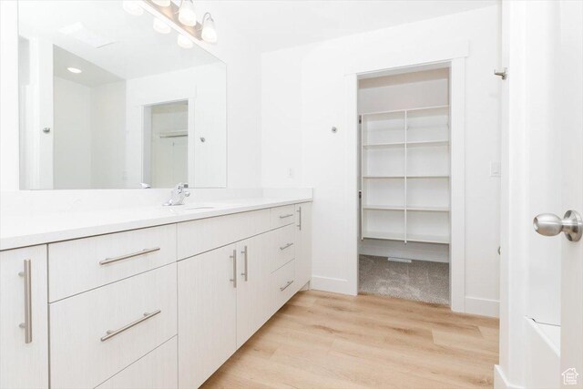 91 E 750 S Unit 06, Springville, UT 84663 - bathroom with wood finished floors, vanity, baseboards, and a spacious closet
