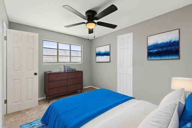 5166 S 4660 W, Salt Lake City, UT 84118 - bedroom featuring ceiling fan, carpet floors, and baseboards
