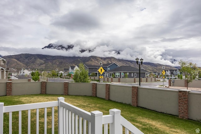 5081 W Sequoia Cir, Highland, UT 84003 - view of yard with a residential view, a mountain view, and a fenced backyard