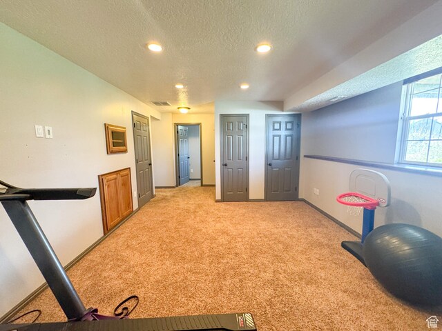 3261 S 1500 W, Nibley, UT 84321 - workout room featuring recessed lighting, a textured ceiling, and baseboards