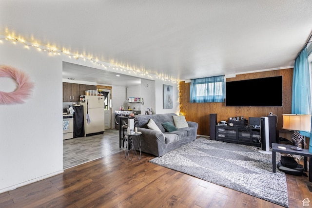 472 E Marva Ave, Layton, UT 84041 - living area featuring wooden walls and wood finished floors