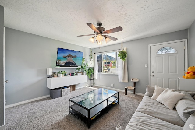 293 E Valley View Dr, Tooele, UT 84074 - carpeted living room featuring baseboards, ceiling fan, and a healthy amount of sunlight
