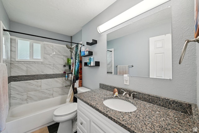 293 E Valley View Dr, Tooele, UT 84074 - full bathroom with vanity, shower / bath combination with curtain, and toilet