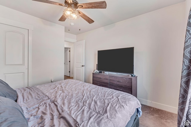 197 W Phelps St S, Grantsville, UT 84029 - bedroom featuring baseboards, carpet, and a ceiling fan