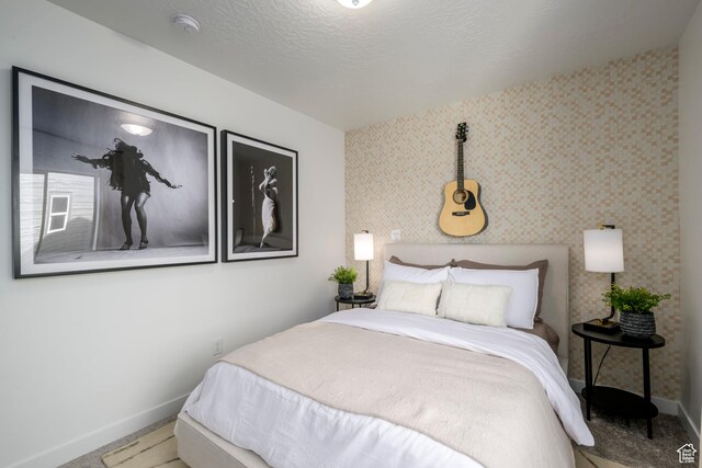 141 N Gallery St, Saratoga Springs, UT 84045 - bedroom featuring baseboards, wallpapered walls, and carpet floors