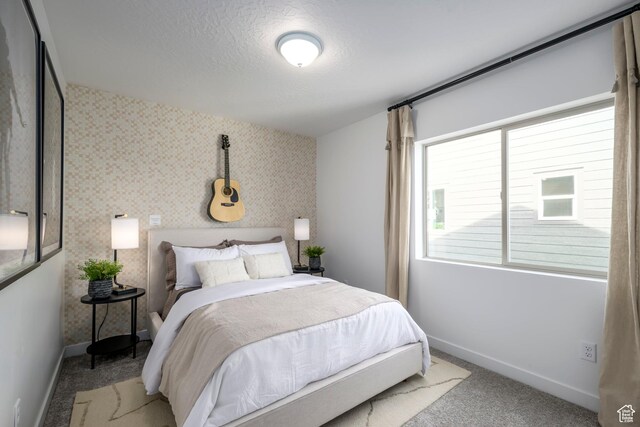 141 N Gallery St, Saratoga Springs, UT 84045 - bedroom with baseboards, carpet, and wallpapered walls