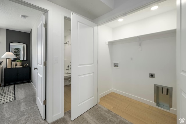 141 N Gallery St, Saratoga Springs, UT 84045 - washroom with laundry area, hookup for a washing machine, baseboards, wood finished floors, and hookup for an electric dryer