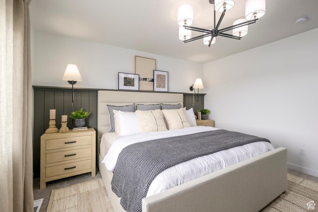 141 N Gallery St, Saratoga Springs, UT 84045 - bedroom with light carpet and a chandelier