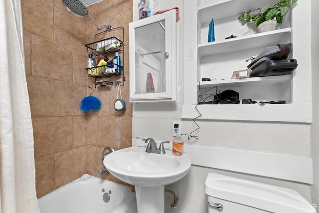 1470 S Edison St, Salt Lake City, UT 84115 - full bath featuring a sink, toilet, and shower / bath combination with curtain