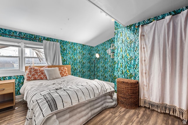 1470 S Edison St, Salt Lake City, UT 84115 - bedroom featuring wood finished floors and wallpapered walls