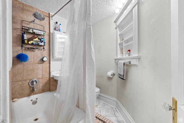 1470 S Edison St, Salt Lake City, UT 84115 - full bath with toilet, a textured ceiling, baseboards, and shower / bath combo