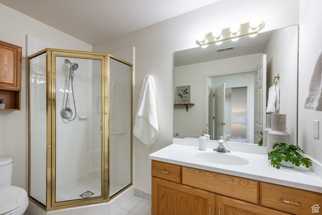 11035 S Grape Vine Cv Unit 106, Sandy, UT 84070 - full bath featuring visible vents, a stall shower, toilet, and vanity