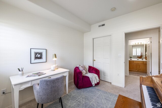 11035 S Grape Vine Cv Unit 106, Sandy, UT 84070 - office area featuring baseboards, carpet flooring, and visible vents