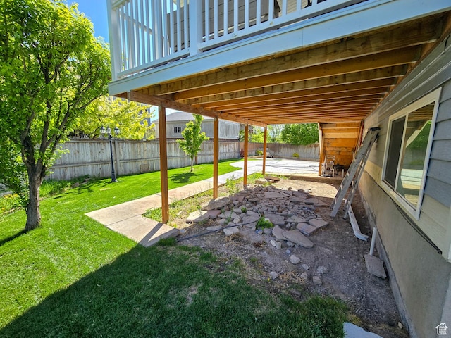 3505 W San Marcos Cir, West Valley City, UT 84119 - view of yard featuring a fenced backyard and a patio area