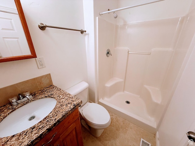 598 W 1620 S, Lehi, UT 84043 - bathroom featuring a shower, toilet, tile patterned flooring, and vanity