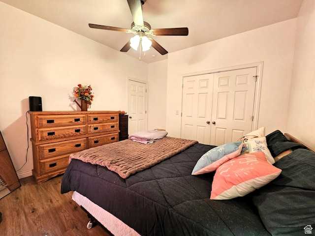 598 W 1620 S, Lehi, UT 84043 - bedroom featuring wood finished floors, a closet, and ceiling fan