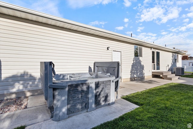 1295 N 190 E, Lehi, UT 84043 - back of property with a lawn, an outdoor bar, central AC, and an outdoor kitchen