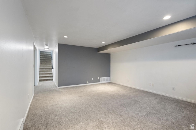 1295 N 190 E, Lehi, UT 84043 - carpeted spare room with recessed lighting and stairs