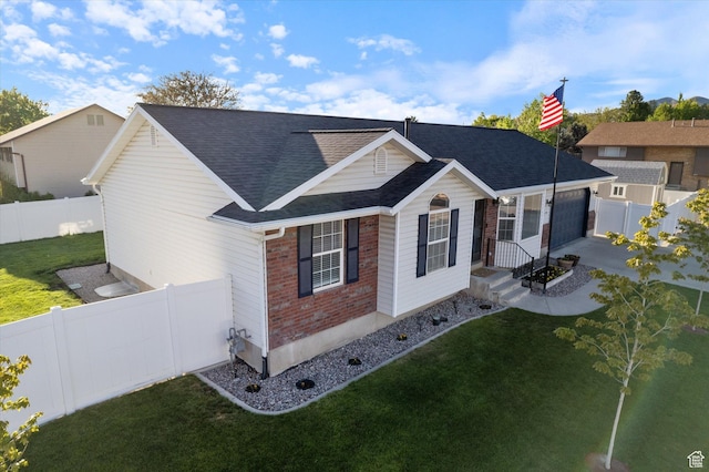 1295 N 190 E, Lehi, UT 84043 - view of front of property featuring brick siding, a garage, a front yard, and a shingled roof