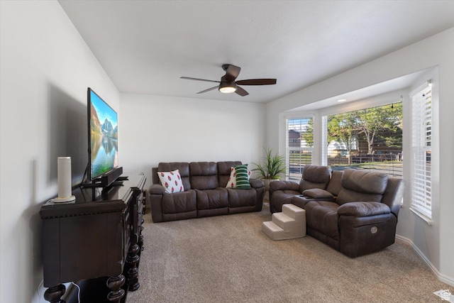 1295 N 190 E, Lehi, UT 84043 - carpeted living room with baseboards and ceiling fan