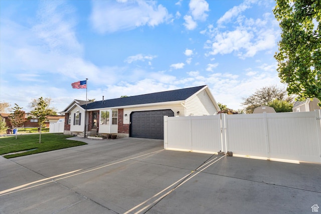 1295 N 190 E, Lehi, UT 84043 - ranch-style house featuring fence, a front lawn, a garage, a gate, and concrete driveway