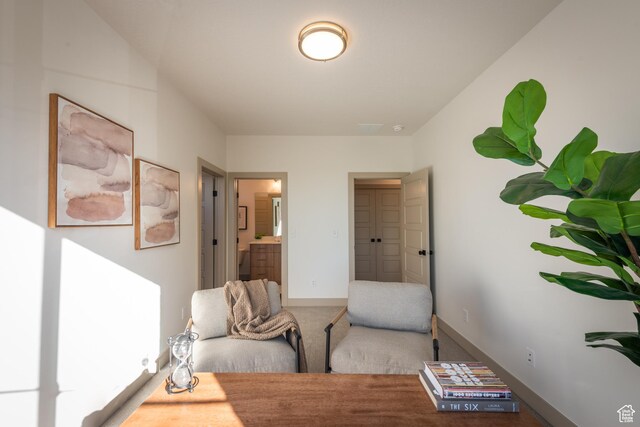 8093 S 615 E, Sandy, UT 84070 - sitting room with baseboards and carpet flooring