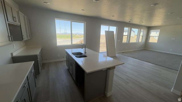 3461 S 3100 W Unit 175, West Haven, UT 84401 - kitchen with a sink, baseboards, light wood-style floors, an island with sink, and open floor plan