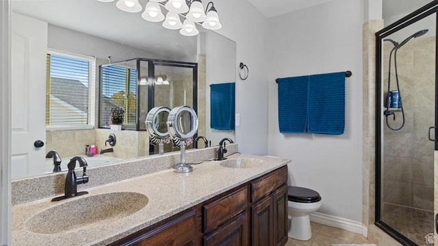 2077 N 1450 W, Clinton, UT 84015 - full bathroom featuring a sink, a stall shower, toilet, and double vanity